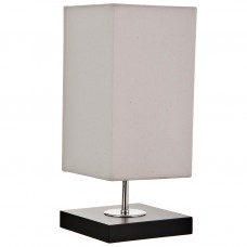 Lámpara de mesa con base cuadrada wengue y pantalla rectangular