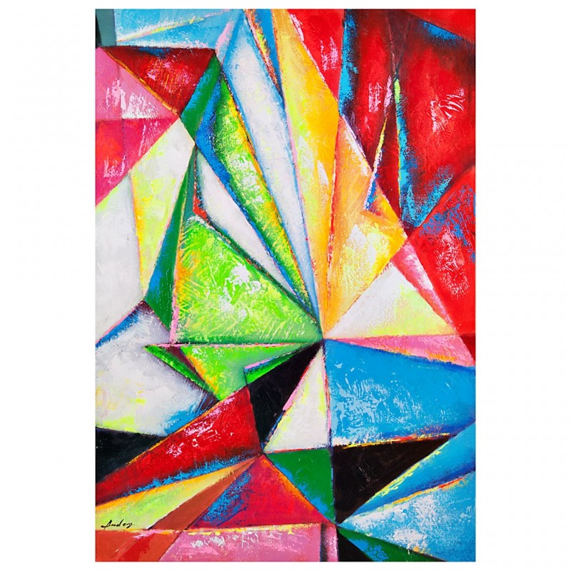 Cuadro Abstracto Multicolor 100 x 70 cm