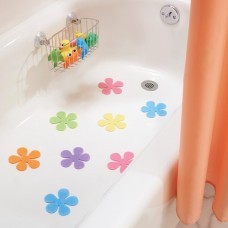 Juego de 8 mini apliques antideslizantes para ducha Floral Interdesign