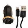Cargador para auto 2 USB 2.1A con cable Lightning DL-C22 LDNIO