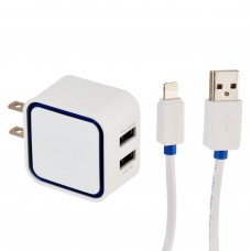 Cargador para pared con 2 puertos USB y cable micro USB PLM302N VIDVIE