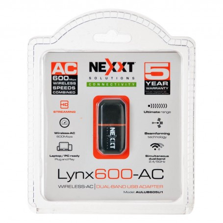 Adaptador USB Wireless 600Mbps Lynx 600-AC Nexxt