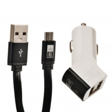 Cargador para auto 2 USB con cable micro USB 2.4Amp Case Logic
