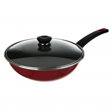Sartén wok con tapa para inducción acero vitrificado / antiadherente Coral Cantra