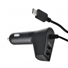 Cargador de carro con cable Tipo-c / 2 USB KMA-111Klip Xtreme