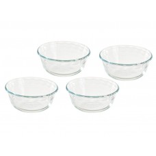 Juego de 4 Moldes para Flan Vidrio Pyrex