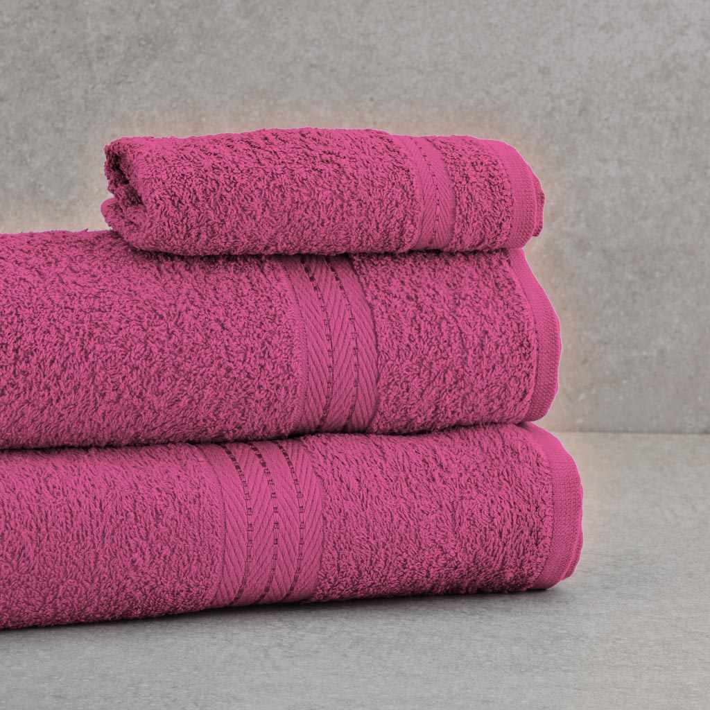Popular Bath Toallas de baño, colección Larissa, juego de 3 piezas, diseño  rosa