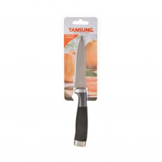 Cuchillo Pelador con Mango Negro de Acero Inoxidable