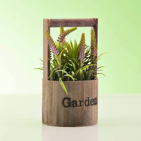Planta artificial Lila / Verde con agarradera / maceta Garden