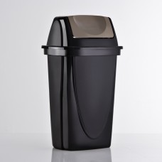 Basurero con Tapa Vaiven 14L Negro / Dorado Plasútil