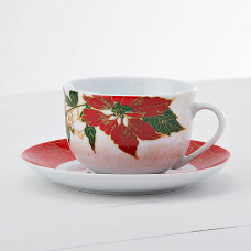Juego de taza y plato para té Poincetia