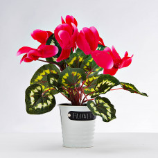 Planta artificial Flor Fucsia con maceta Haus