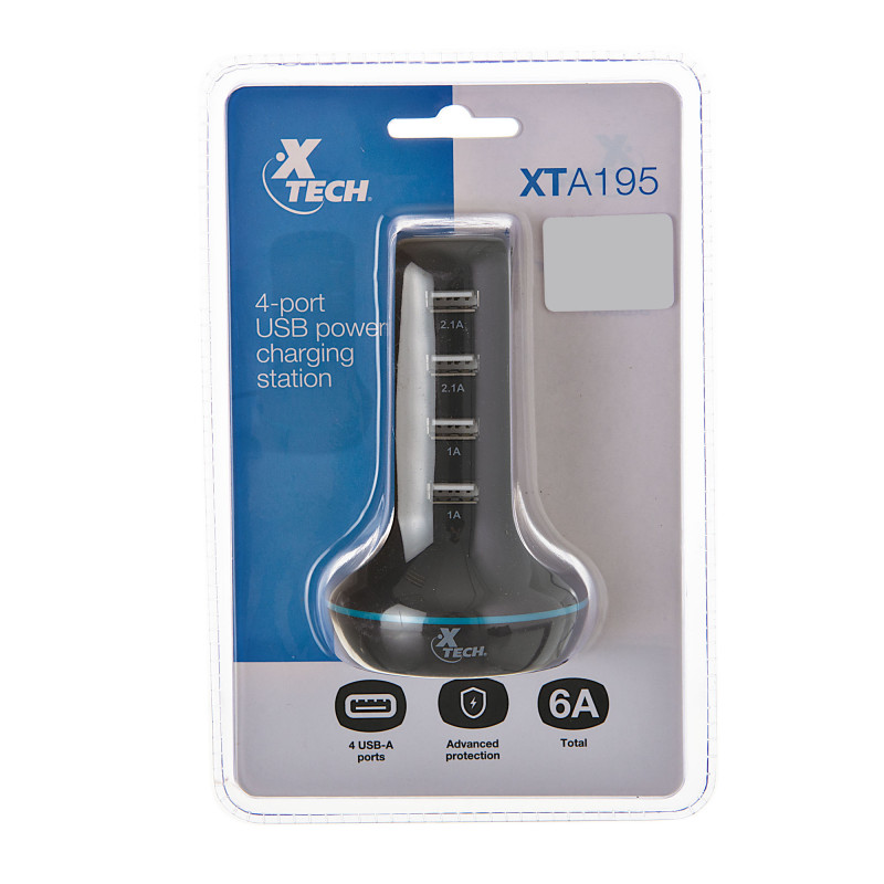 Estación carga 4 USB 6A XTA-195 Xtech