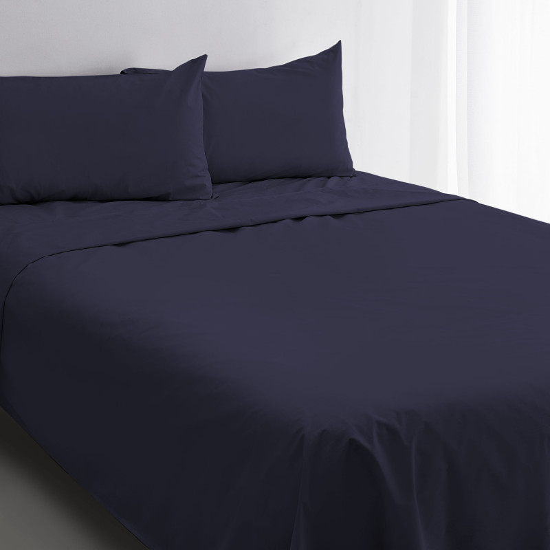 Juego de sábanas Azul / Gris elaboradas en algodón y poliéster.