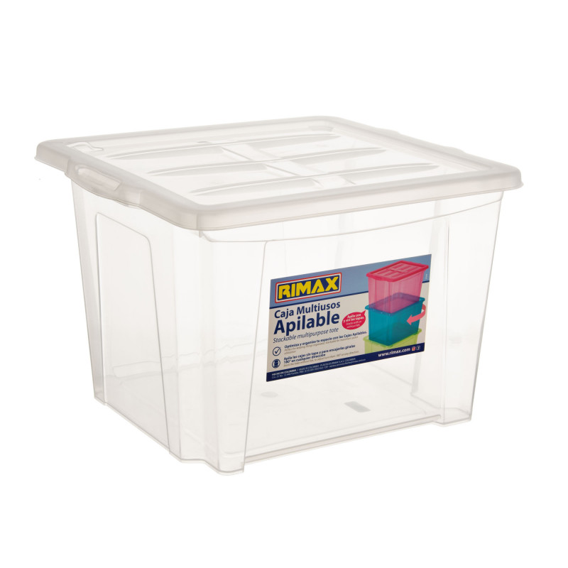 Caja organizadora con tapa Clear Rimax elaborada plástico.