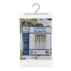 Cortina para baño con ganchos Enredadera