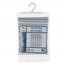 Cortina para baño con ganchos Líneas / Figuras