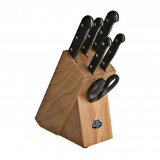 Cuchillos de acero inoxidable con bloque de mader 7 piezas Ballarini
