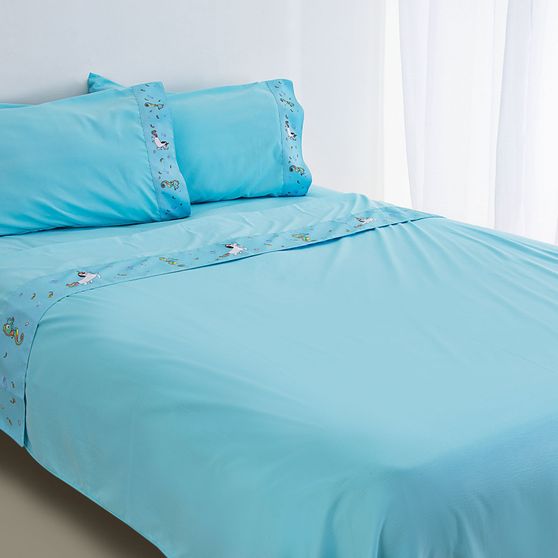 Sábanas para cama de 150cm - Siete de Octubre - Color Azul