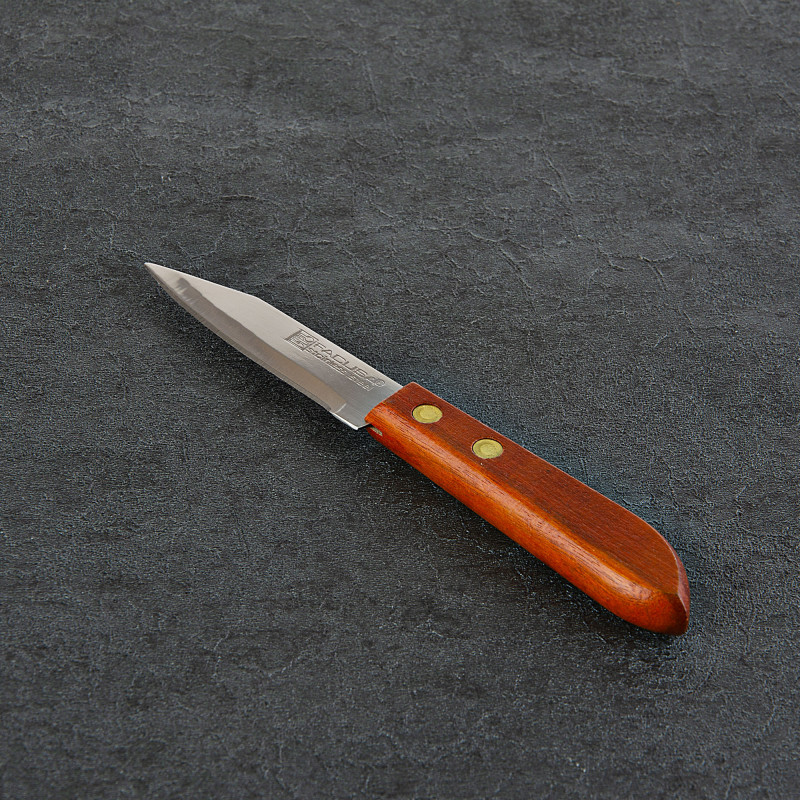Cuchillo pelador de acero inoxidable y mango de madera