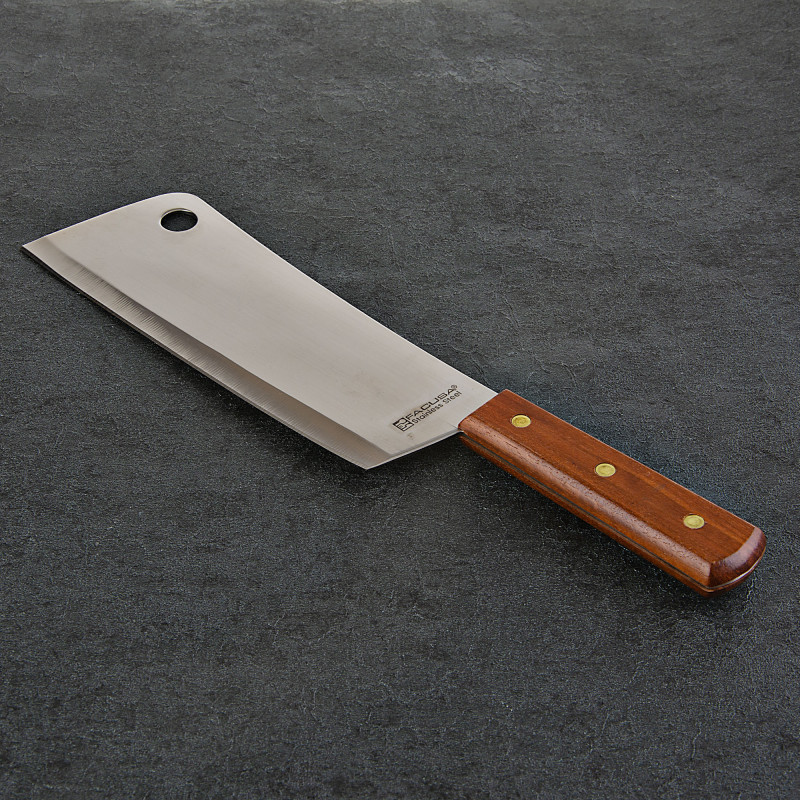 Cuchillo Hacha de acero inoxidable y mango de madera
