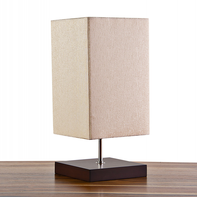 Lámpara de mesa con base cuadrada y pantalla rectangular