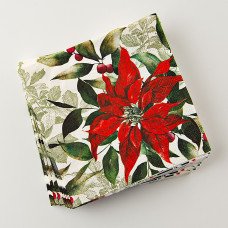 Juego de 20 Servilletas Lunch Poinsettia God Jul