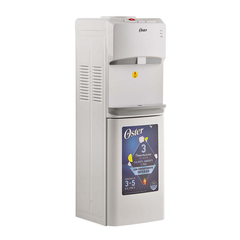 Decisión T Chimenea Dispensador de agua Normal / Caliente / Frío con almacenaje Oster