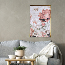 Cuadro con marco Flores Menta / Palo de rosa Haus