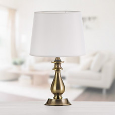 Lámpara de mesa Bronce con pantalla redonda