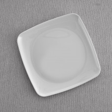 Plato semi cuadrado para ensalada Blanco