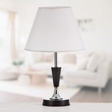 Lámpara de mesa Wengue / Silver con pantalla cónica