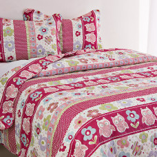 Juego de cubrecama Fucsia Flores Multi Haus