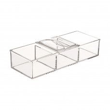 Organizador Multiusos Rectangular con Tapa Movible 3 Servicios 100% Acrílico