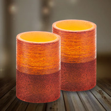 Juego de 2 velas LED sólido / escarcha Haus