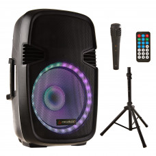 Parlante para fiesta 15" 200W / BT / USB / SD / Radio / Mic / Soporte
