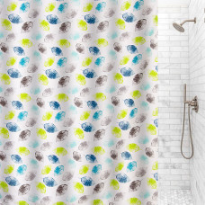 Cortina para baño con ganchos Hojas Multi