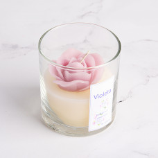 Vela Vaso Flor Violeta Infinity