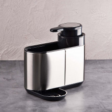 Organizador para Cocina con Dispensador para Jabón Negro de Acero Inoxidable y PlásticoNovo