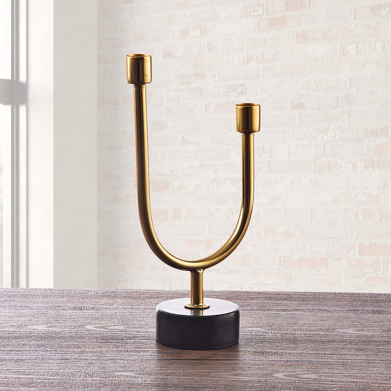 Candelabro U Dorado / Negro Haus