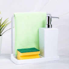 Dispensador para jabón de cocina con porta esponja / toalla Luna