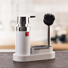 Dispensador para jabón de cocina con cepillo / porta esponja Polen