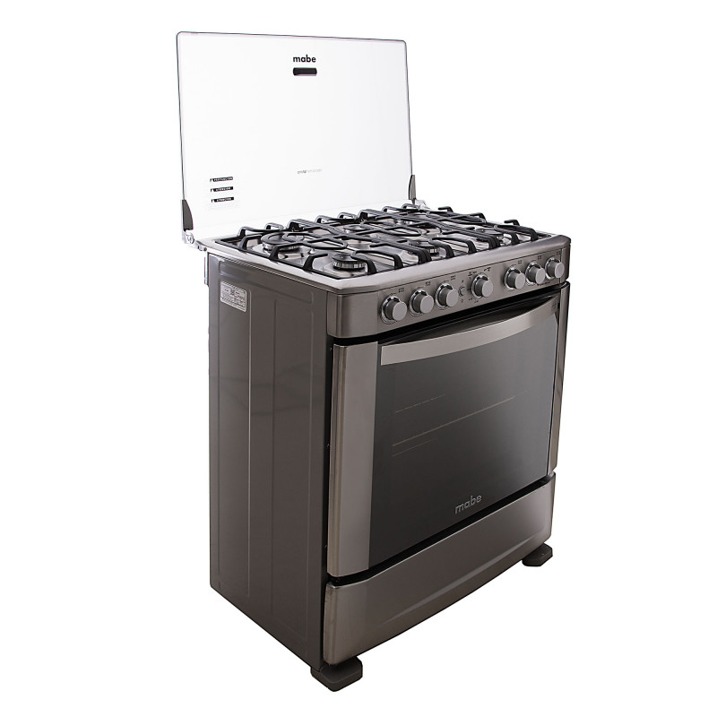 Mabe Cocina a gas 6 quemadores grill / parrilla deslizable 76cm EM7640FX1