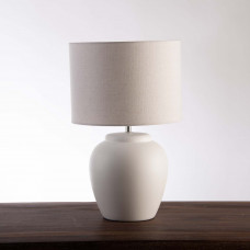 Lámpara de mesa Blanco con pantalla redonda Haus