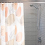 Cortina para baño con ganchos Hojas Taupe / Durazno
