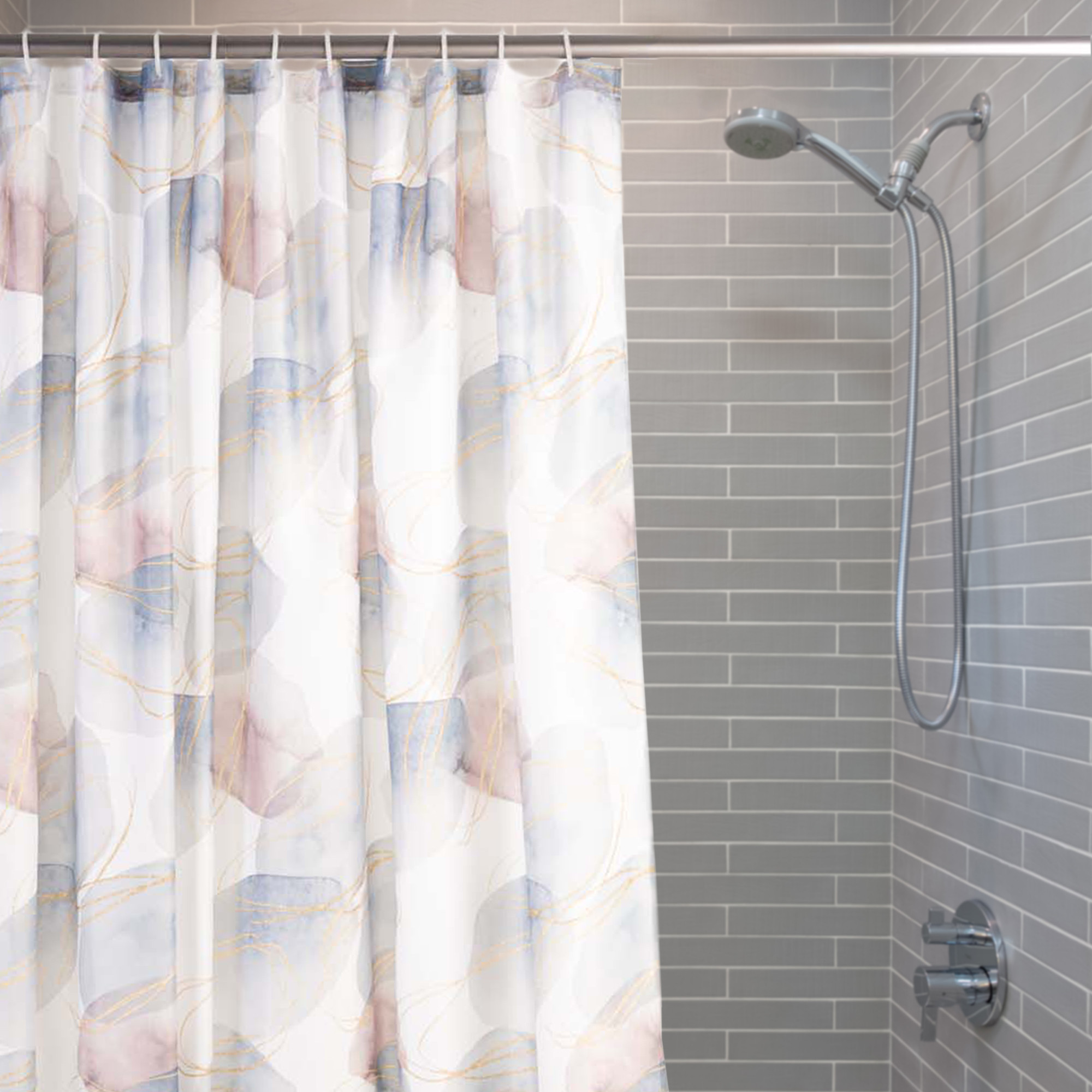 Ganchos para colgar cortinas de baño, cortina de ducha de piedra gris, cortina  de baño, calidad en la que puede confiar