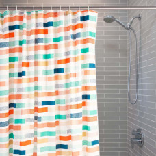 Cortina para baño con ganchos Franjas Multicolor