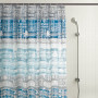 Cortina para baño con ganchos Frases Azul / Turquesa Haus