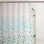 Cortina para baño con ganchos Gotas Azul / Gris Haus