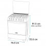 Mabe Cocina a gas con 5 Quemadores / Parrilla / Grill / Panel Digital 76cm EM7670FX1